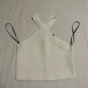 White cross neck top - Size medium